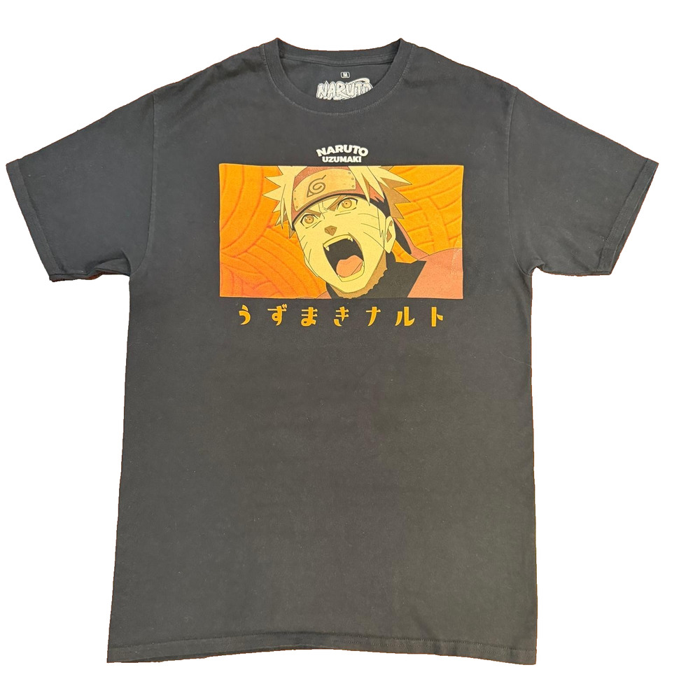 Naruto Shippuden Collection Uzumaki Size Medium Black Anime T-Shirt